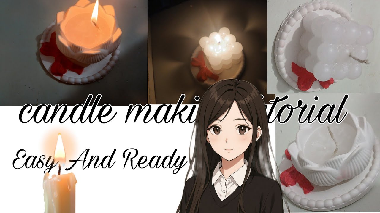 Soft & Aesthetic Candle Making 🌿 | Paraffin Wax + Stearic Acid | DIY Mold Candle in Bangla