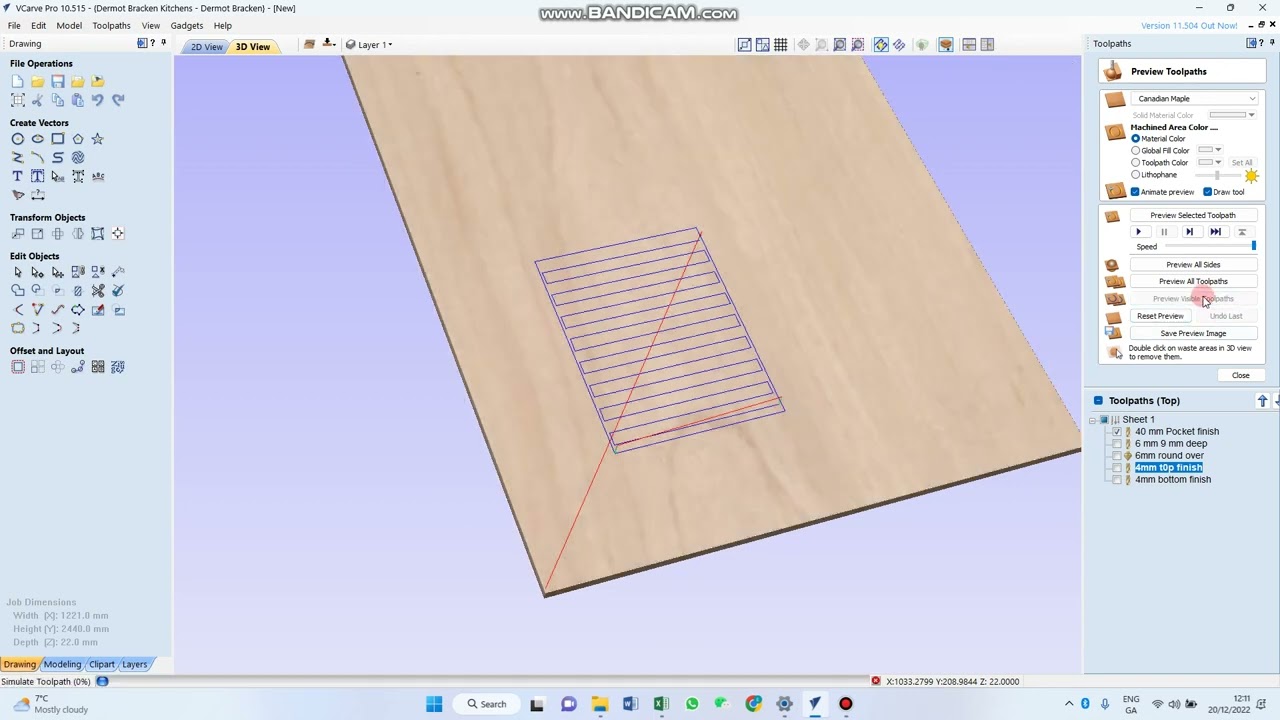 VCarve beaded door example