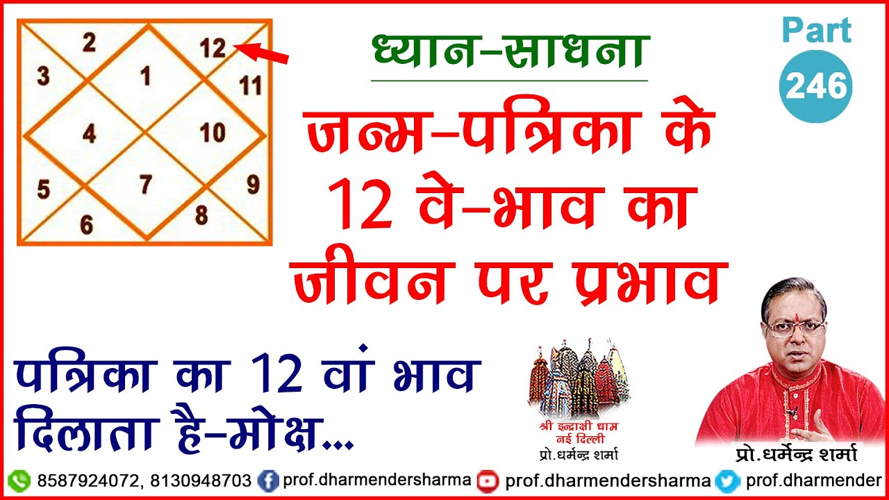 जन्म पत्रिका के 12 वे भाव का जीवन पर प्रभाव जानें - प्रो. धर्मेन्द्र शर्मा जी से