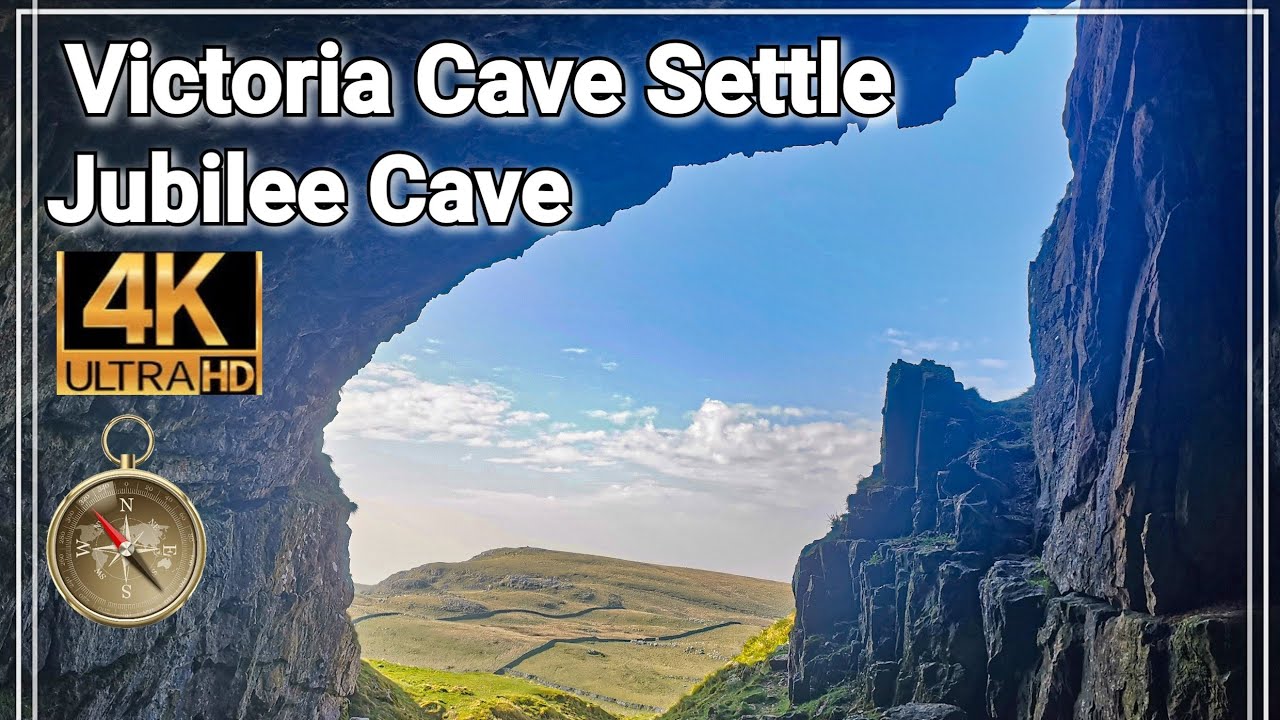 Victoria Cave Settle, Jubilee Cave Yorkshire Dales, from drone dji mini 2 4k video.