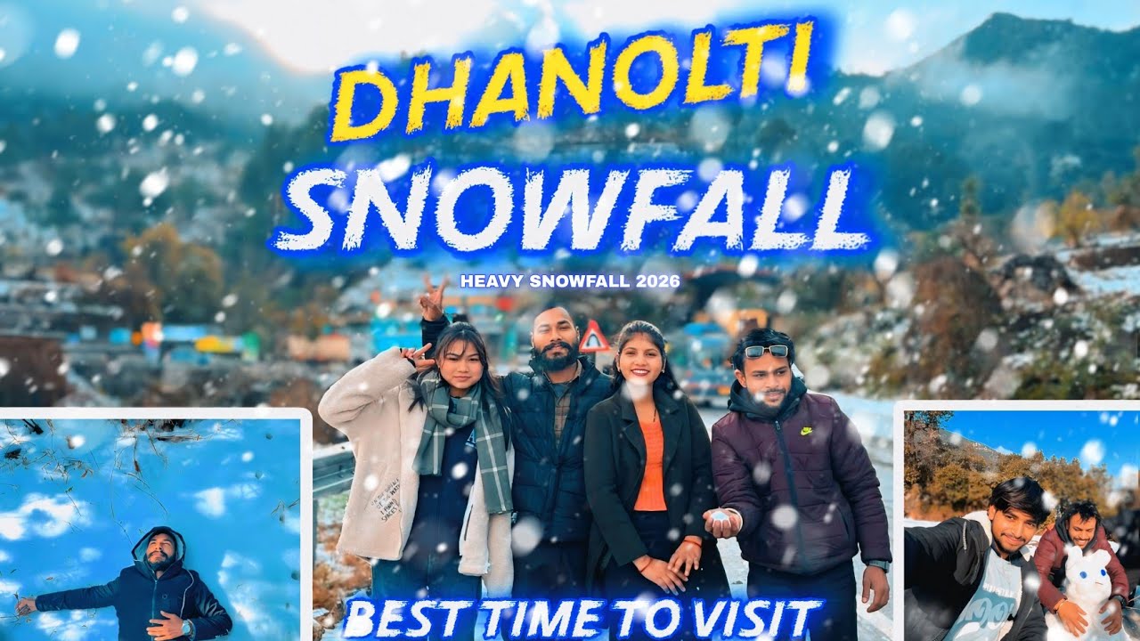 Dhanaulti Turned Into Switzerland! ❄️ (Heavy Snowfall) Dhanaulti snowfall vlog