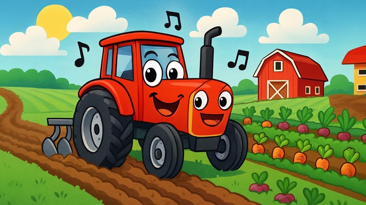 The Busy Tractor Song 🚜 | Farm Song for Kids | Learn About Tractors and Farm Life