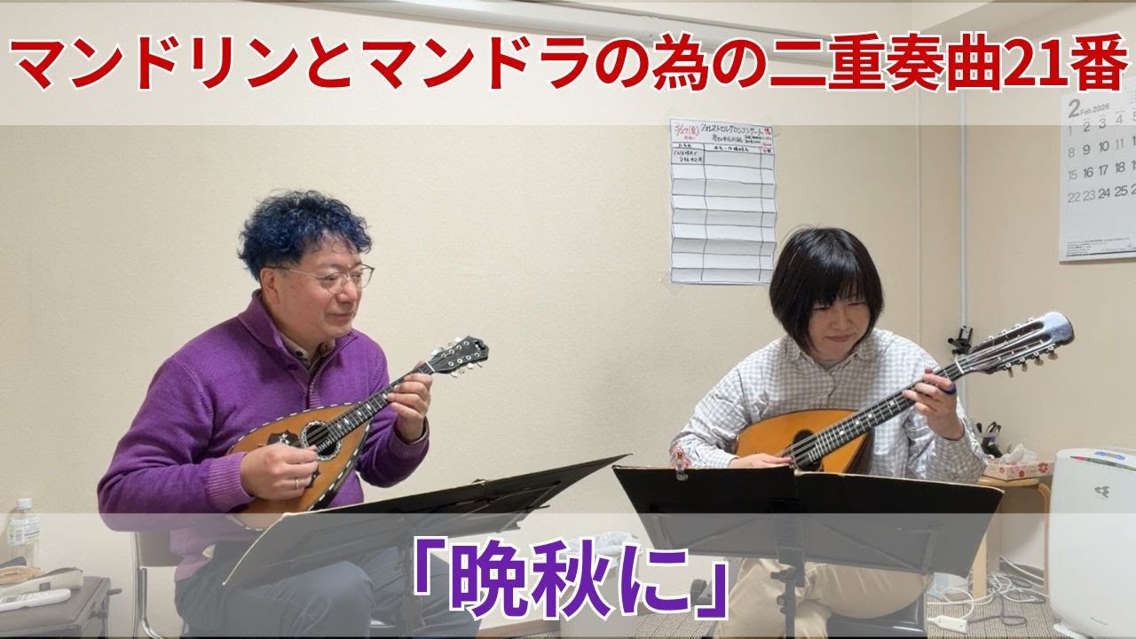 弾いてみました♪「晩秋に」（マンドリンとマンドラの為の二重奏曲21番）