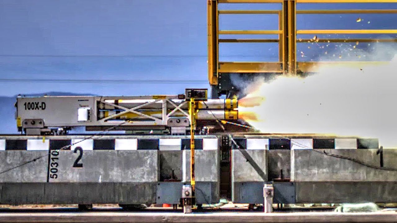 Fastest Maglev In The World: USAF Rocket Maglev 1,000 km/h World Record Run