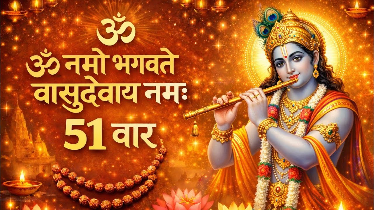 🌼 51 बार ॐ नमो भगवते वासुदेवाय नमः | मनोकामना पूर्ति मंत्र