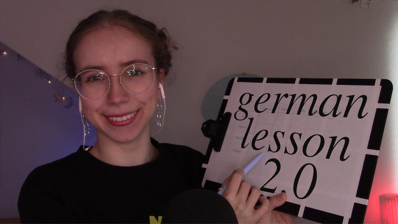 ASMR German Lesson 2.0 🇩🇪🖍️ Super relaxing & tingly Grammar, Vocabulary, ...