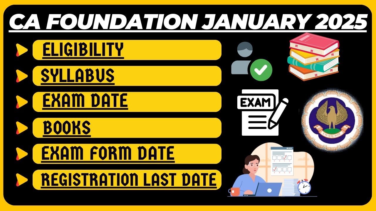 CA Foundation January 2025 Exam Date,Exam Form Date,Syllabus,Eligibility & Registration last date