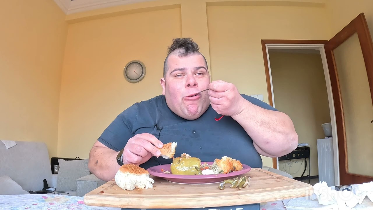 Immerse Yourself in a Greek Mukbang Feast: Gemista, Feta, Bread, and Joy! 😋