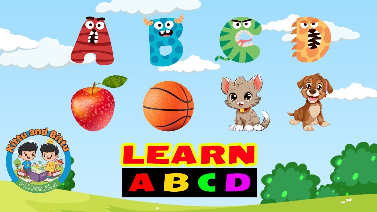ABCD Alphabet: A for Apple, B for Ball! 🍎 Learn ABC in 2026 with Kittu & Bittu