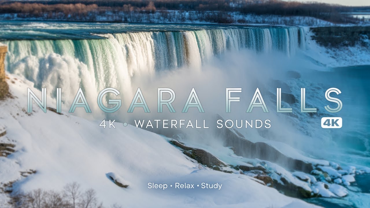 Snowy Niagara Falls in 4K - The Ultimate Scenic Relaxation