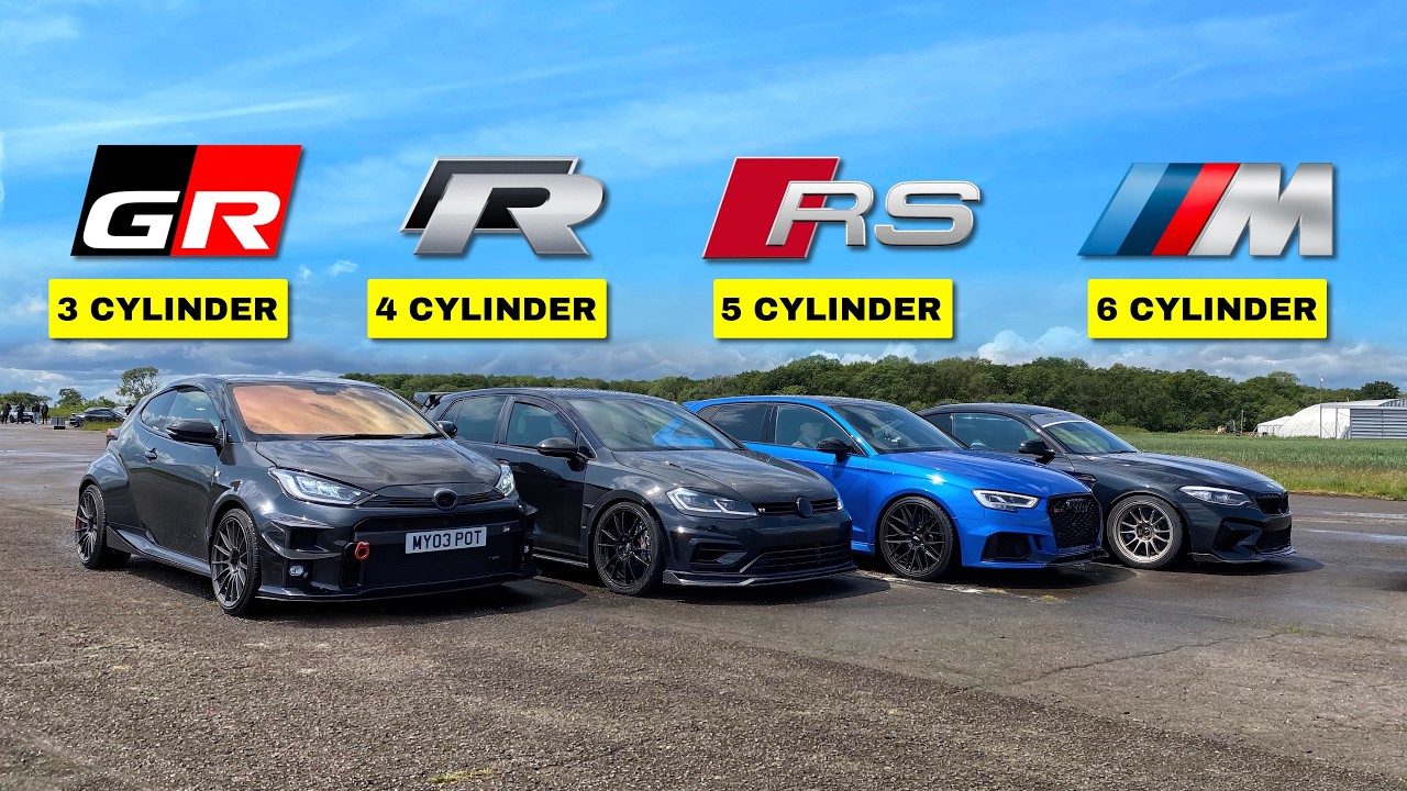 THE FASTEST TUNED HOT HATCH 5.. YARIS GR vs GOLF R vs RS3 vs M2