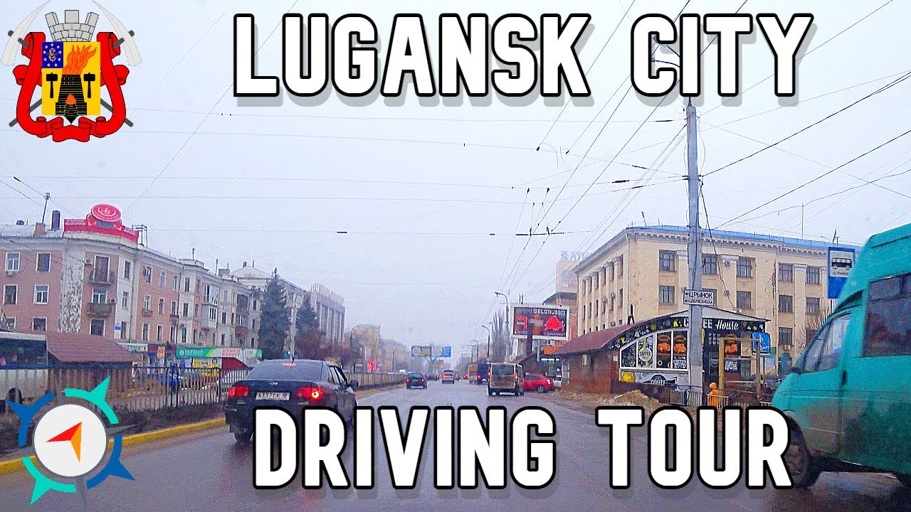 Луганск, Донбасс - Автомобильный тур в 4K - Центральные улицы города