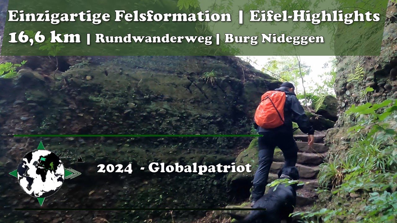 Burg Nideggen und Felsformationen | Eifel Rundwanderweg | 16,6km in 3 Minuten