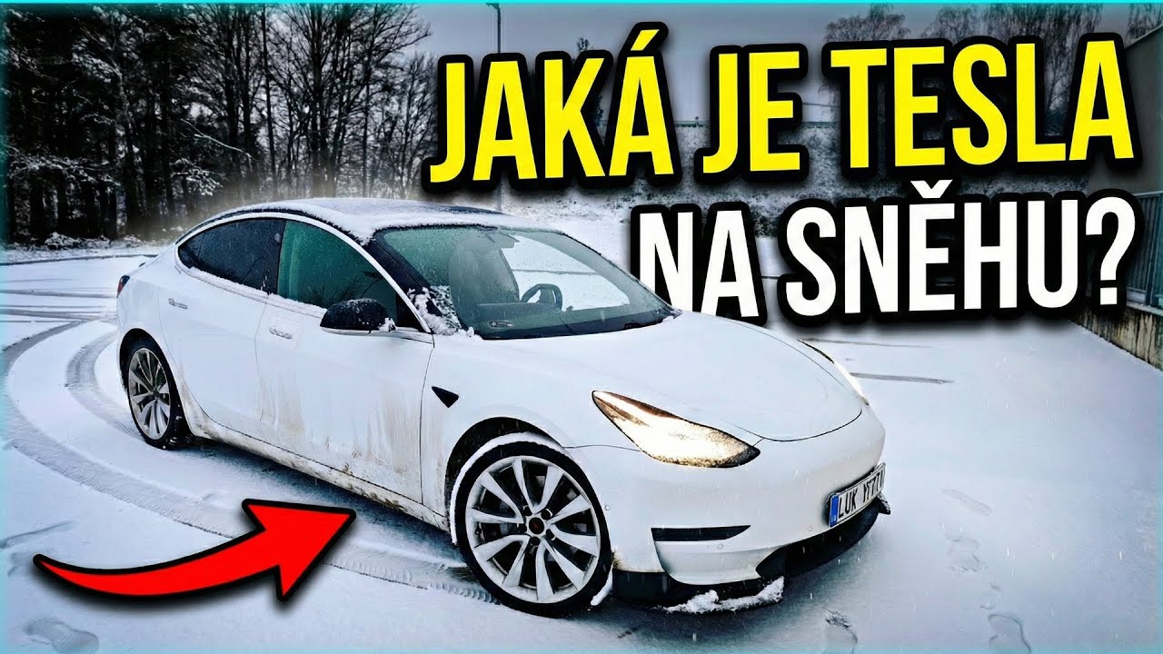 Jak se chová Tesla na sněhu? ❄️ Zábavnější než Quattro 😅.