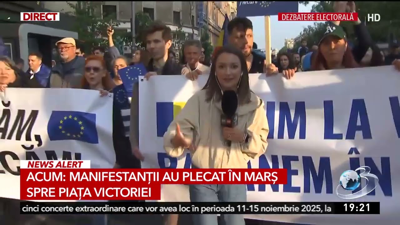 Manifestanții au plecat în marș spre Piața Victoriei