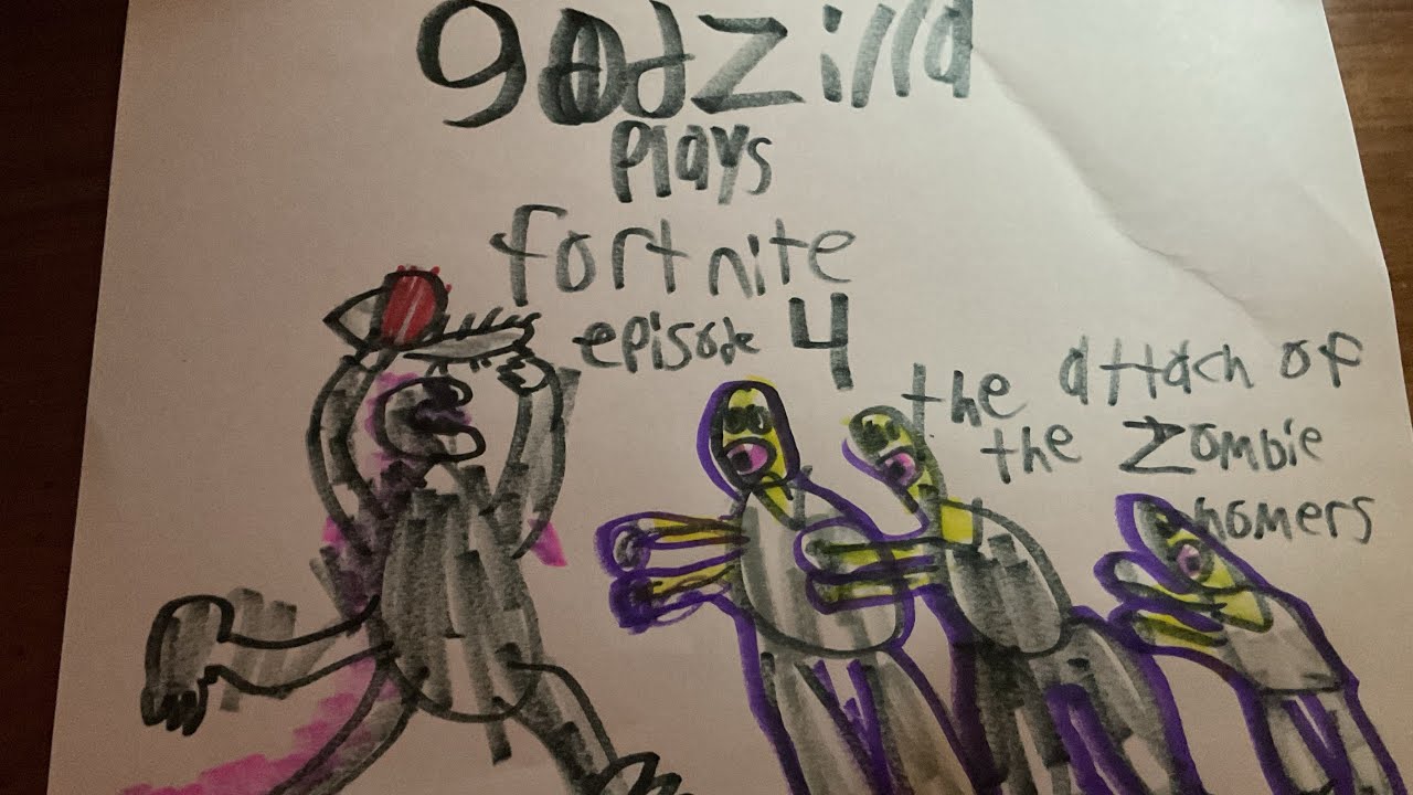 Godzilla plays Fortnite episode 4 the attach of the zombie homers