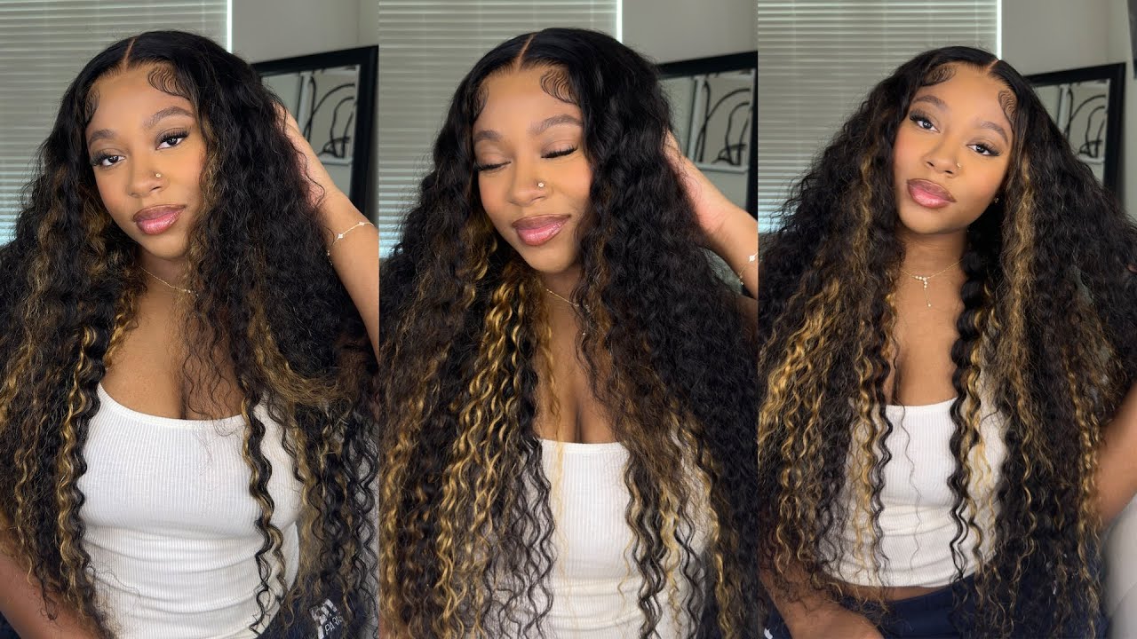 BEST 30 INCH DEEP WAVE WIG EVER! BLONDE HIGHLIGHTS 7x5 CLOSURE WIG | Amanda Hair