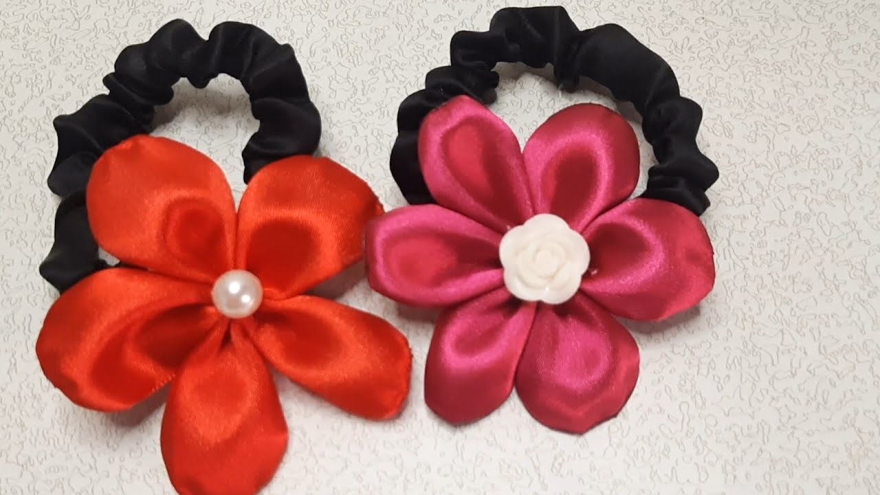 DIY Scrunchies Coletero con flor 🌺 Scrunchies Hairband with flower