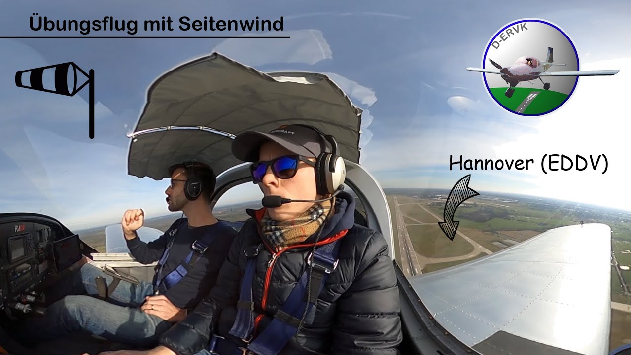 Landungen üben bei 14kt Seitenwind