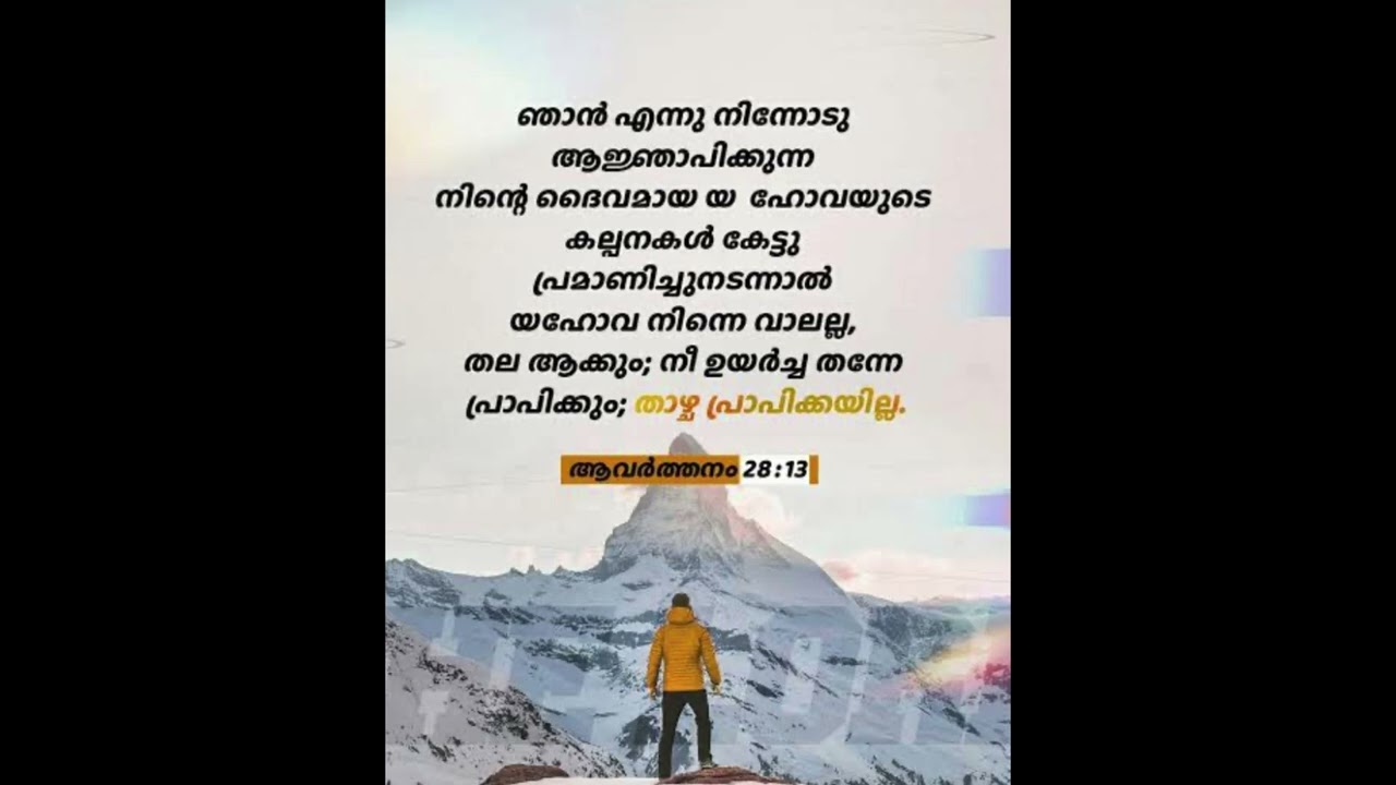 ആവർത്തനപുസ്തകം 28:13യഹോവ നിന്നെ വാലല്ല, തലയാക്കും; നീ ഉയർച്ചതന്നെ പ്രാപിക്കും; താഴ്ച പ്രാപിക്കയില്ല.