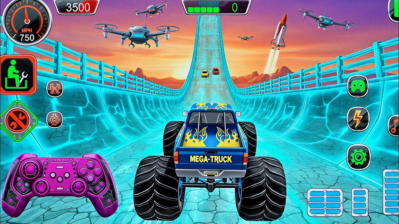 🚨Modified Monster Truck Extreme Racing | Monster Truck Mega Ramp Impossible Stunt |Android Gameplay 