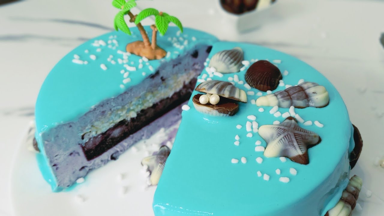Tort entremet cu mousse de afine si glazura oglinda #entremet
