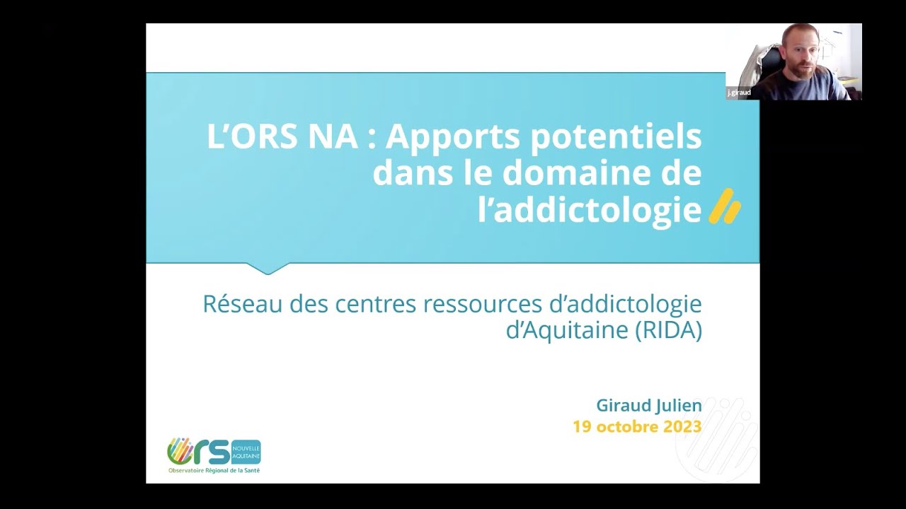 (RIDA) L'Observatoire Régional de Santé Nouvelle-Aquitaine : apports potentiels dans l'addictologie