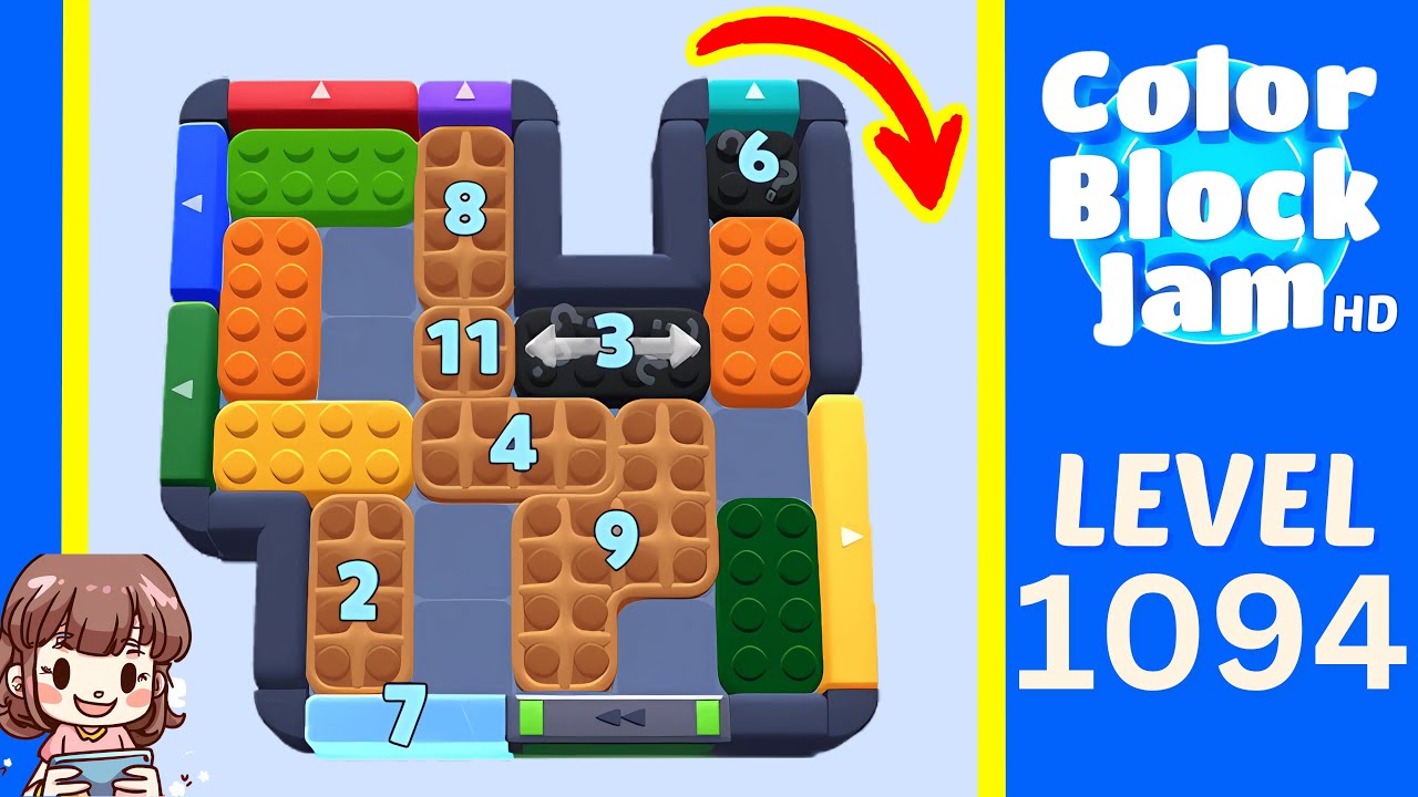 Color Block Jam Level 1094 Solution Walkthrough