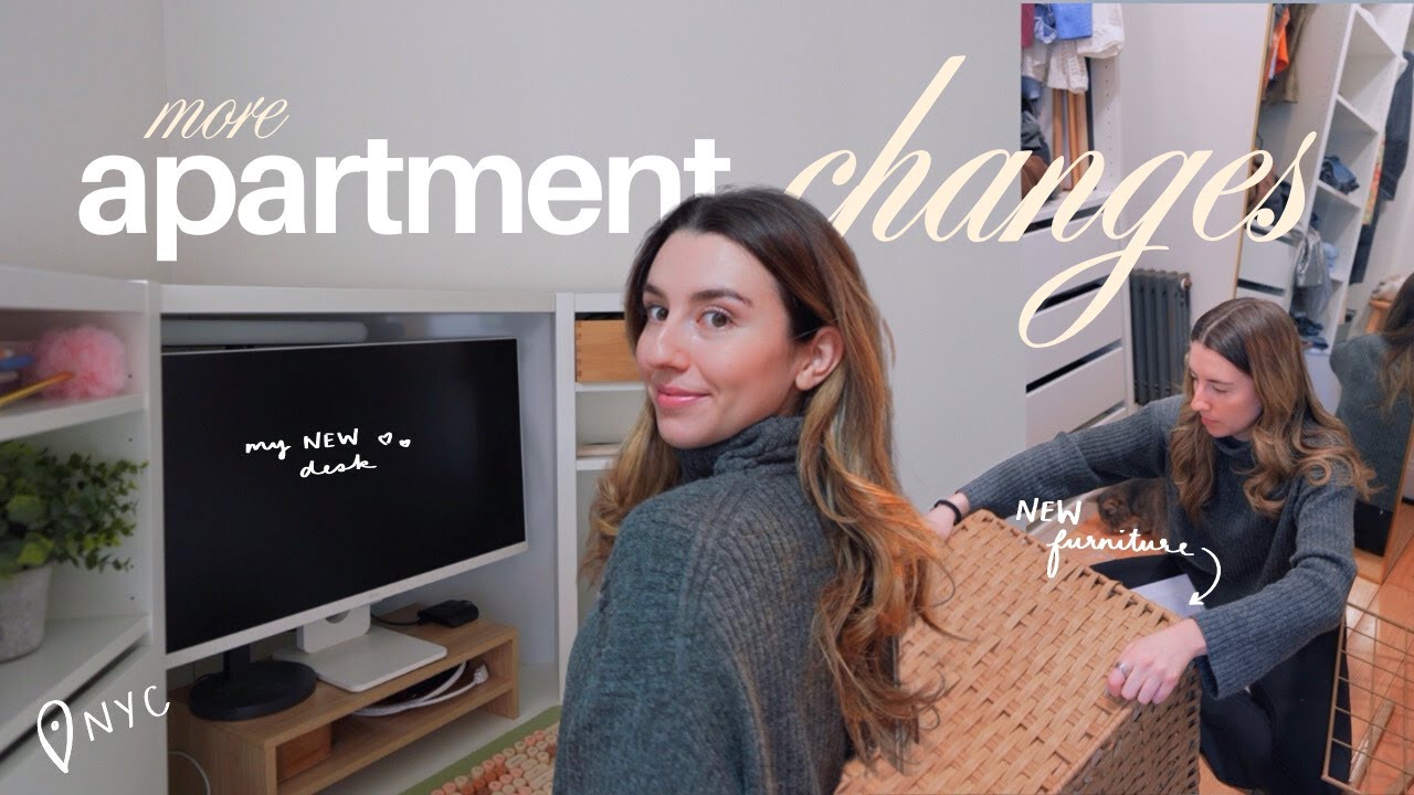 adding my new desk to my nyc apartment! (and continuing to rearrange my space)