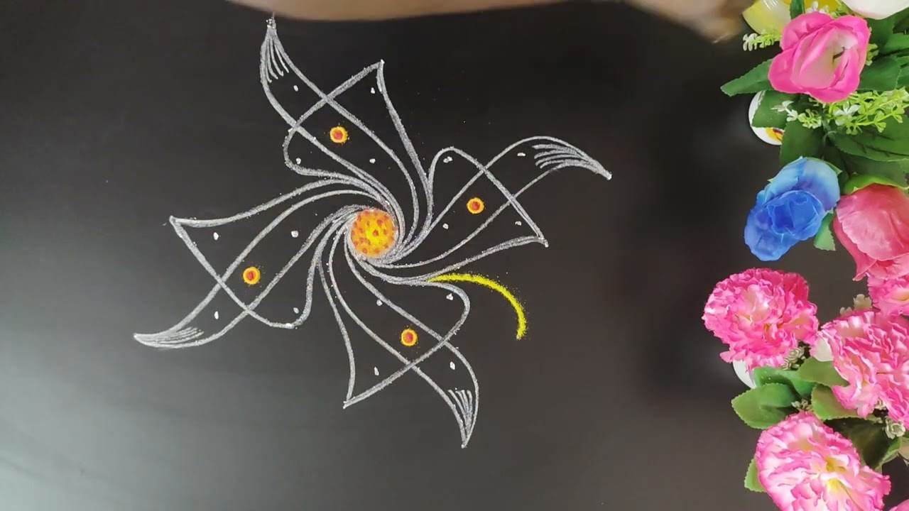 3*3 Dots Sikku Kolam🌺அழகான  ஈசியான கோலம்🌺 @minminirangoli