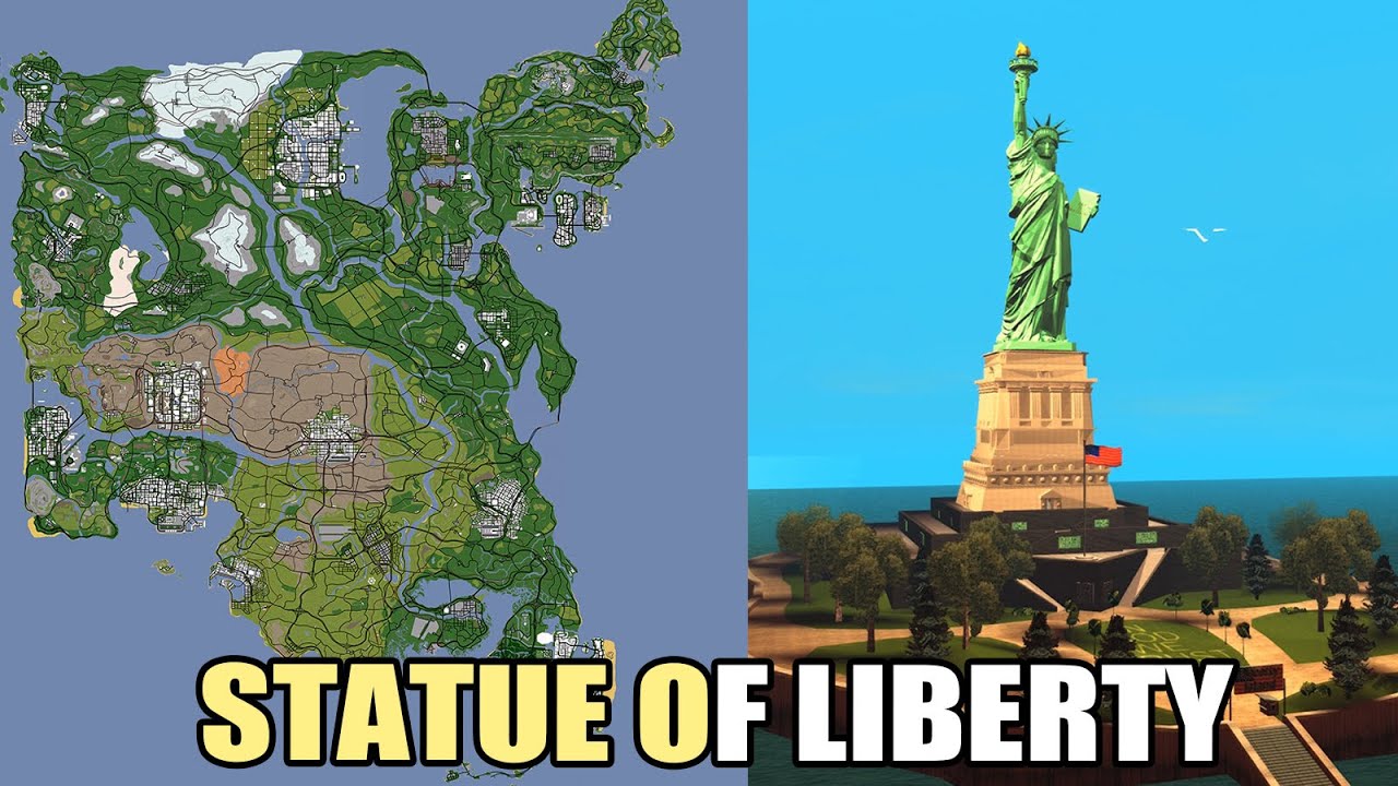GTA United States Mod - REAL Statue of Liberty! (USA Map) | Stars & Stripes 1.4.2