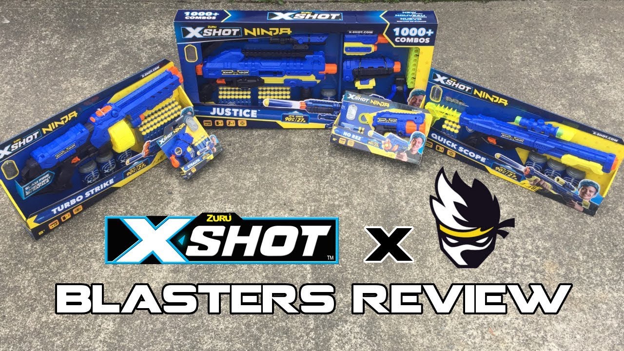X-SHOT x NINJA BLASTERS! Stealth, No Rez, Quick Scope, Turbo Strike, and Justice Review! | Walcom S7