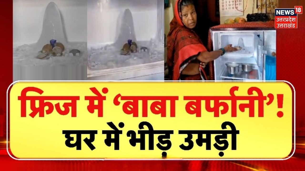 Agra Viral Video: आगरा में फ्रिज पर दिखे बाबा बर्फानी! दर्शन के लिए उमड़ी भीड़! Amarnath |Viral News