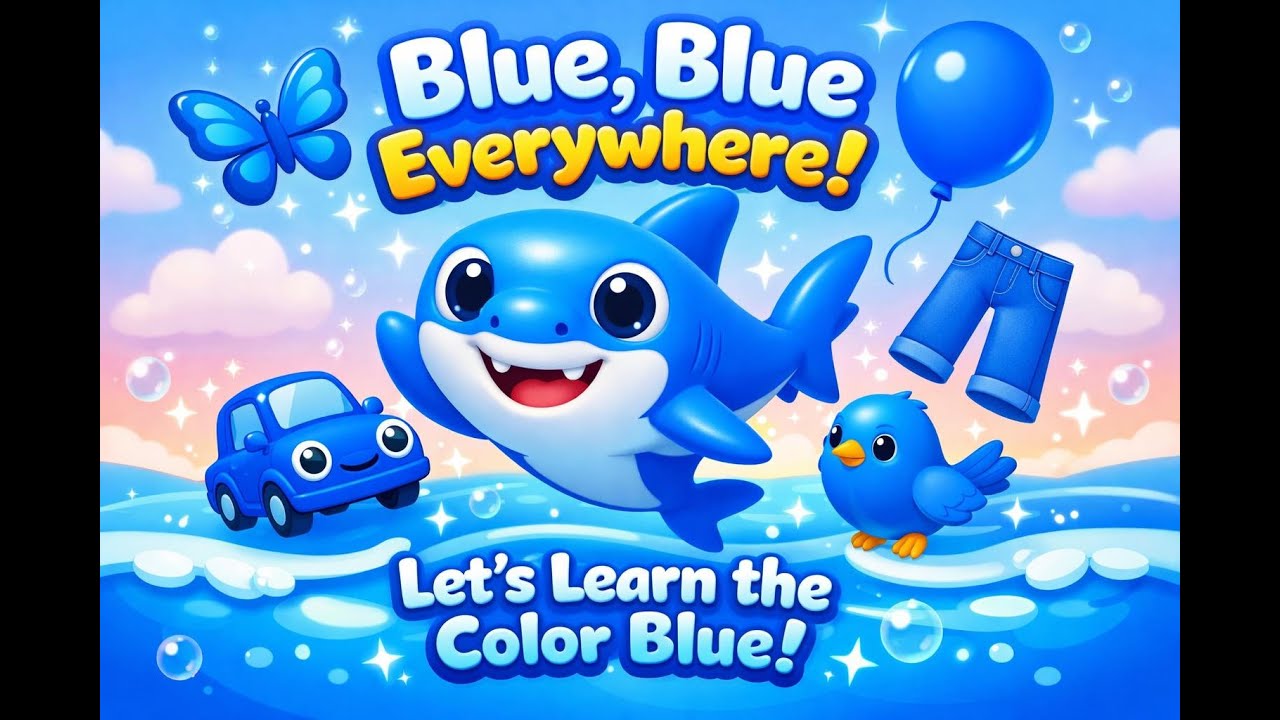 Blue, Blue Everywhere! | Fun Toddler Colour Song
