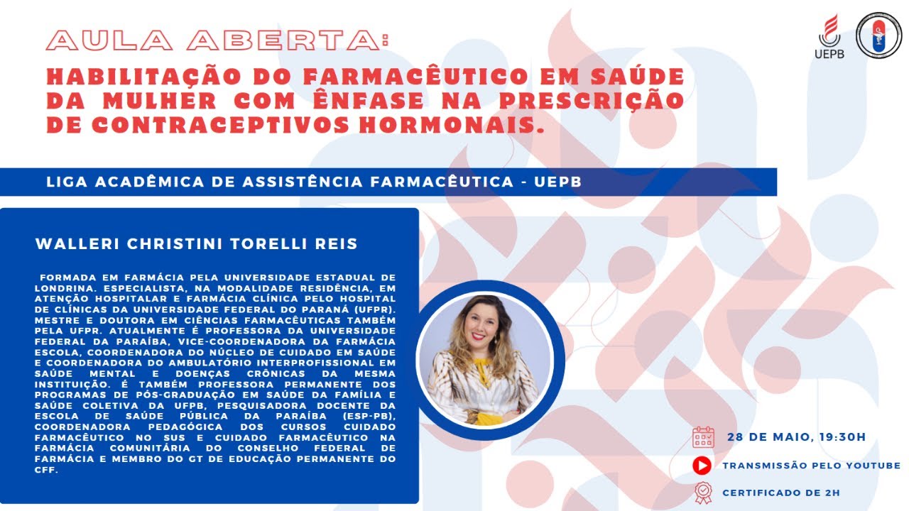 Habilitação do farmacêutico em saúde da mulher com ênfase na prescrição de contraceptivos hormonais.