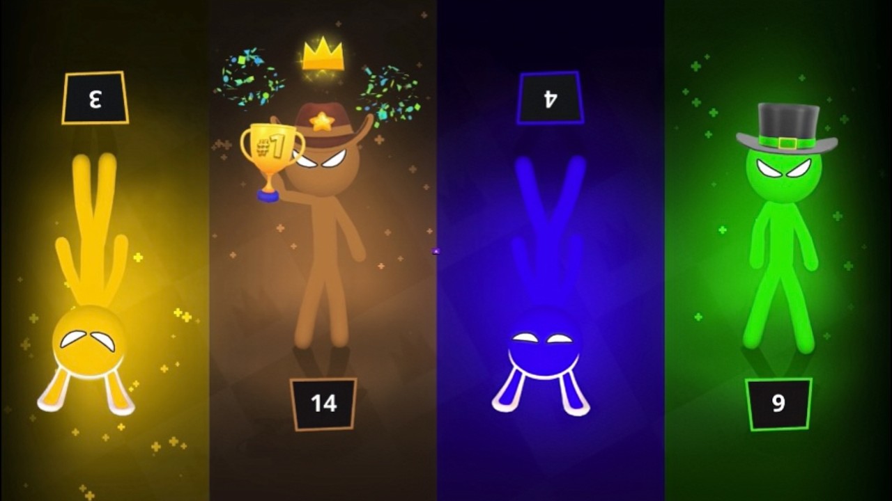 🥇 INSANE Stickman Party Tournament 😱 | 4 Players Mini Games Chaos