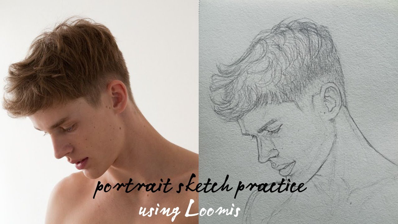 How to draw a portrait using Loomis method