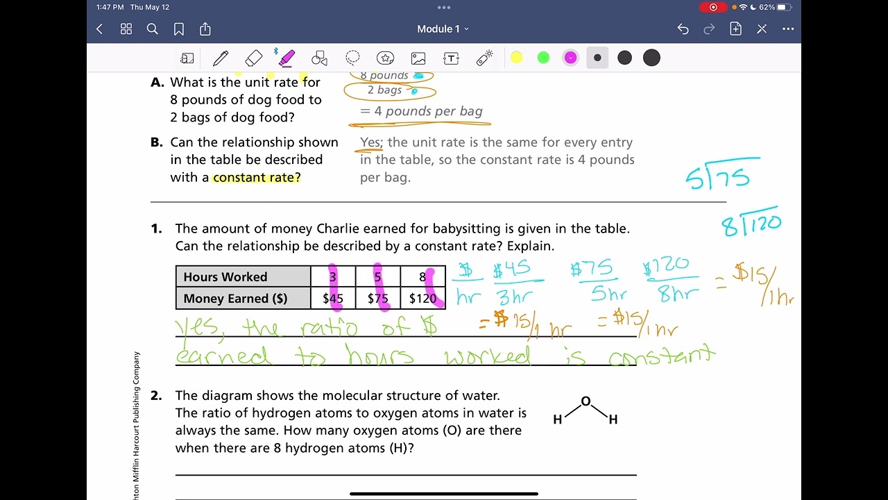 Into Math 7th Grade Lesson 1.1