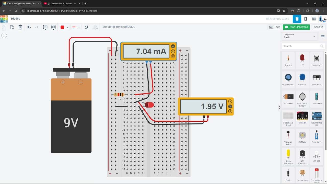Диоды | Tinkercad Circuits Lab 8