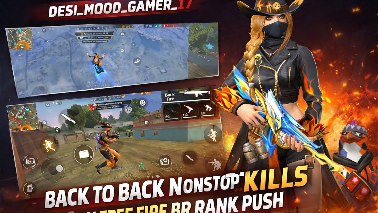 Back to Back Nonstop Kills On Free Fire BR RANK PUSH | DESI_MOOD_GAMER_17