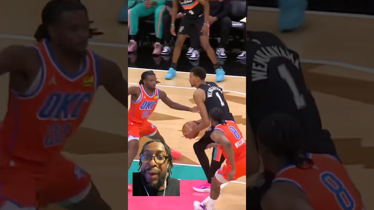 Wemby up-and-under scoop! 