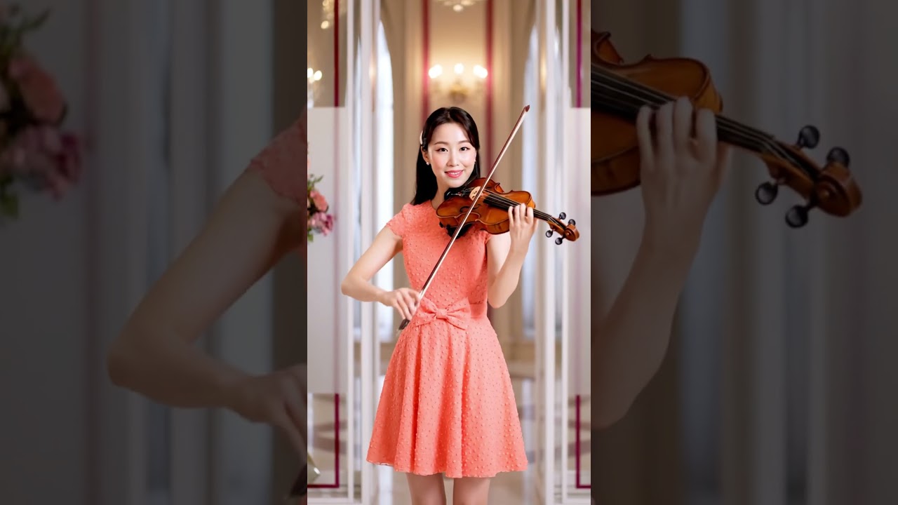 Focused Violin Performance Inside an Indoor Music Room