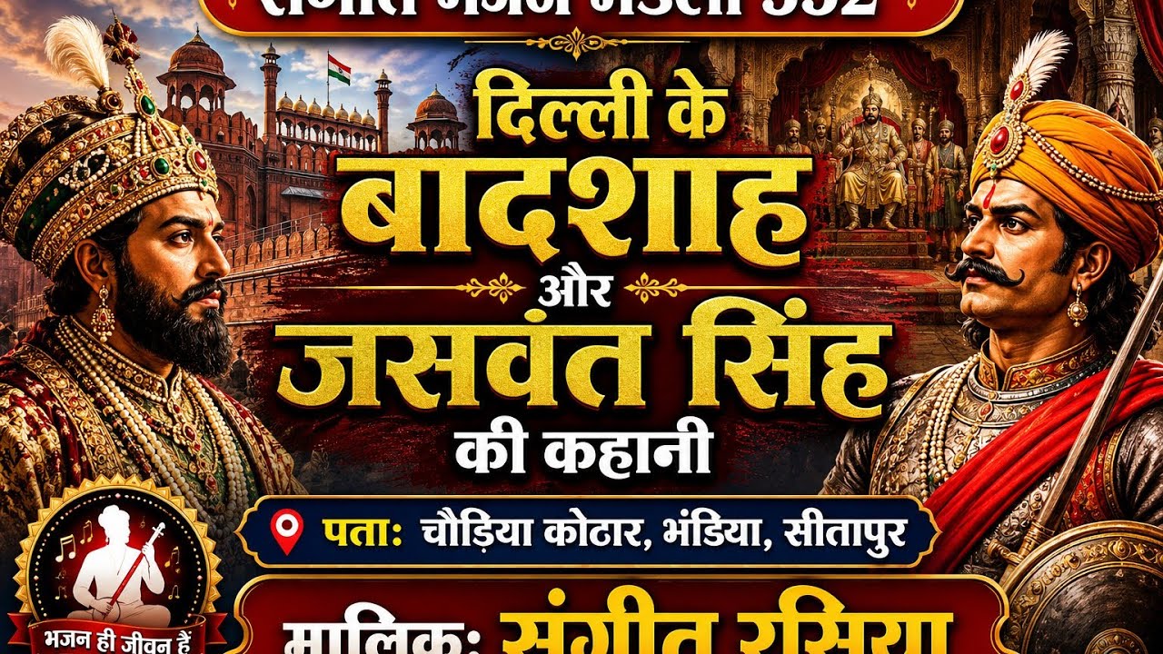 दिल्ली के बादशाह और जसवंत सिंह की कहानी। संगीत भजन मंडली 552 चौड़िया कोठार सिधौली सीतापुर 8756064101