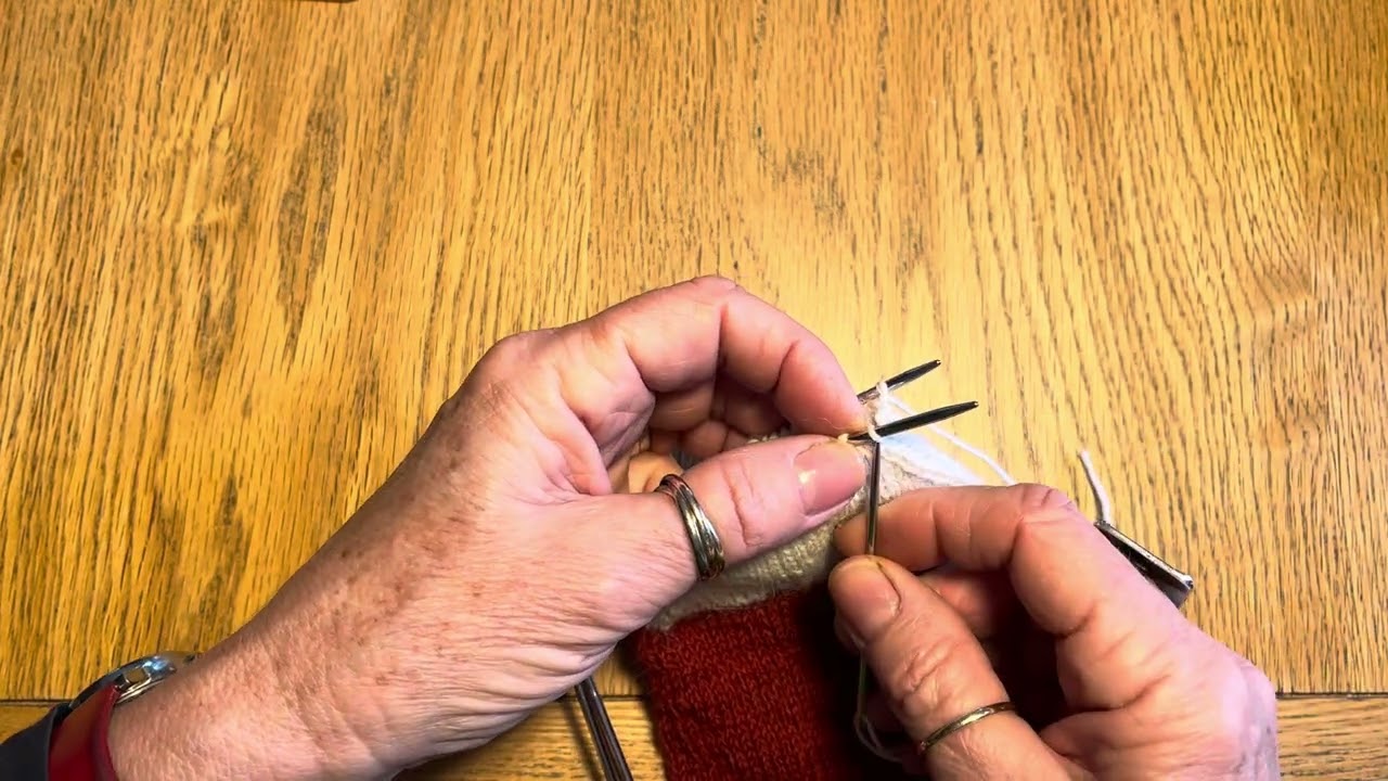 Kitchner stitch for knitted socks 