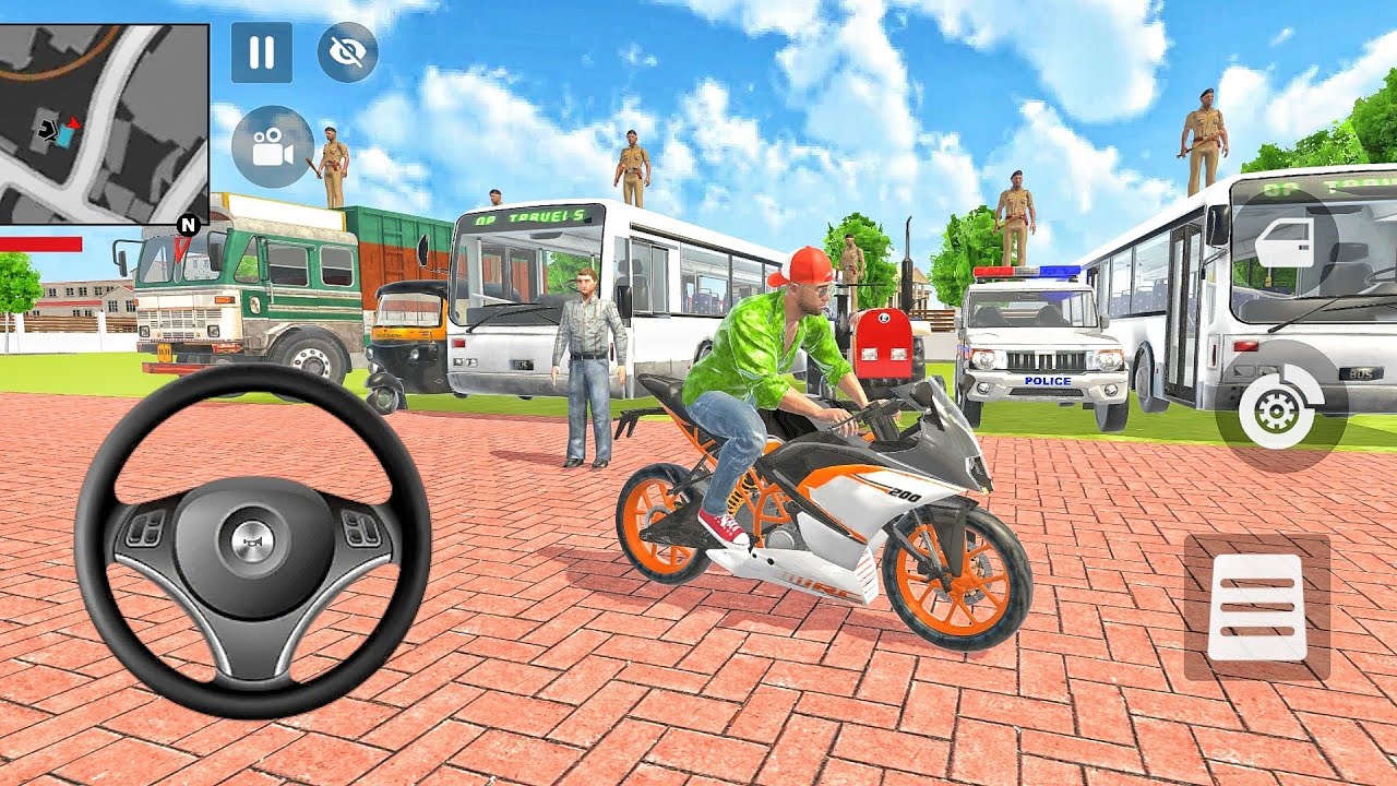 Gadi wala game offline Indian desi gamming 🇮🇳 bike riding Indian truck bus auto rickshaw 4 KTM bike 