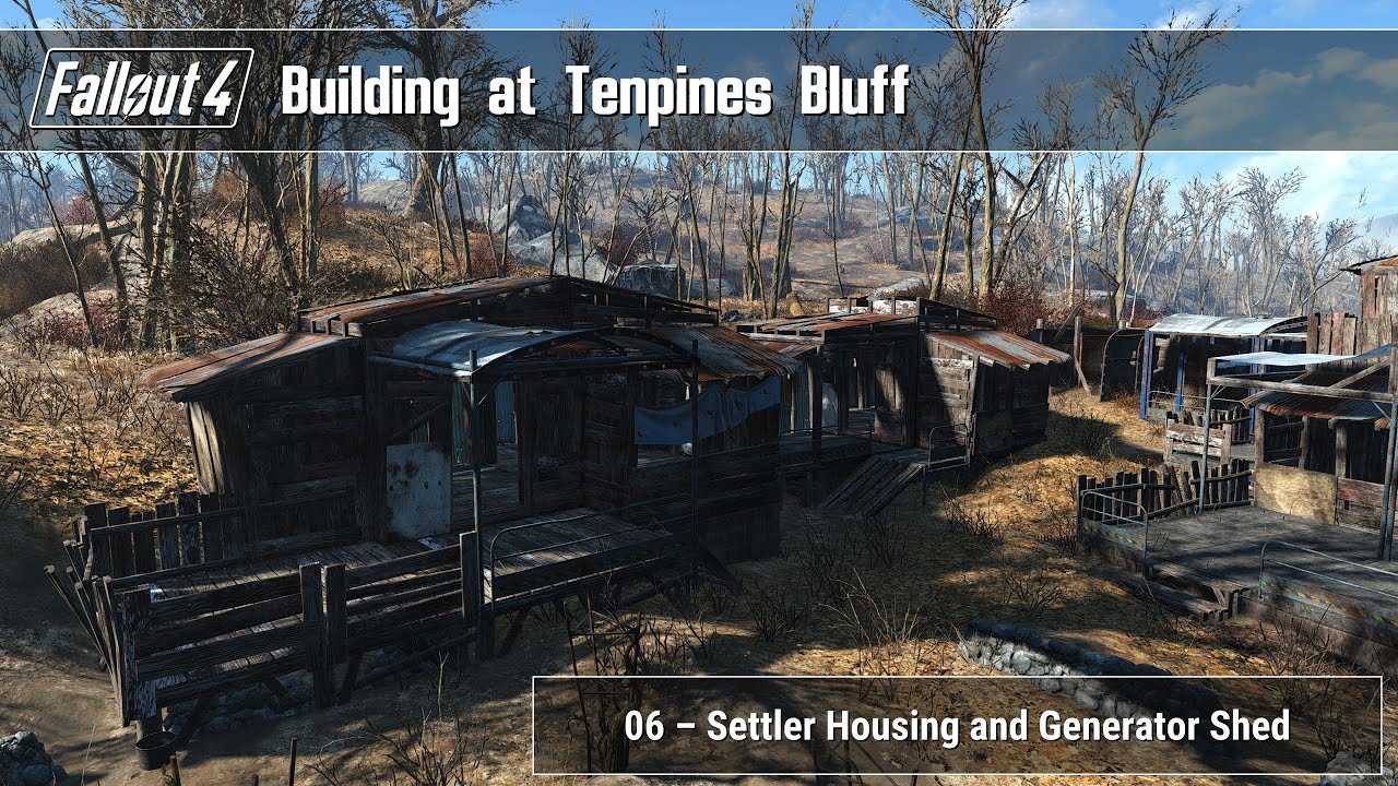 Fallout 4 - Building at Tenpines Bluff 06 (Settler Housing and Generator Shed)