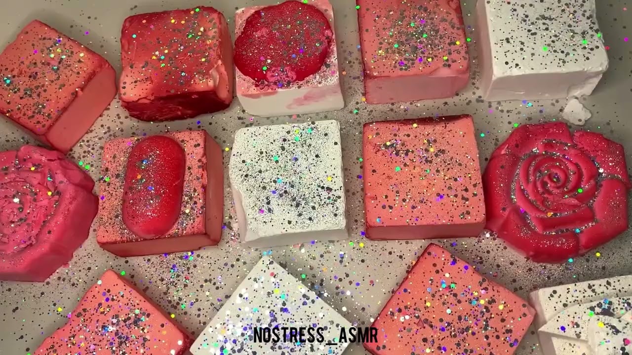 ASMR| SATISFYING PINK THINGS😍💕, dyed gymchalk, crunchies and plainjanes