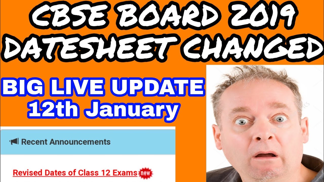 CBSE BOARD 2019 DATESHEET CHANGED! BIG UPDATE BY CBSE!