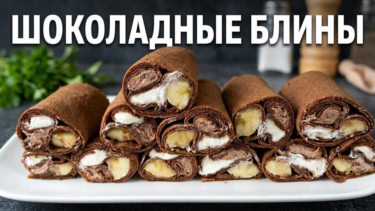 теперь ШОКОЛАДНЫЕ БЛИНЫ ГОТОВЛЮ ТАК😋 блины с ПОТРЯСАЮЩЕЙ НАЧИНКОЙ!