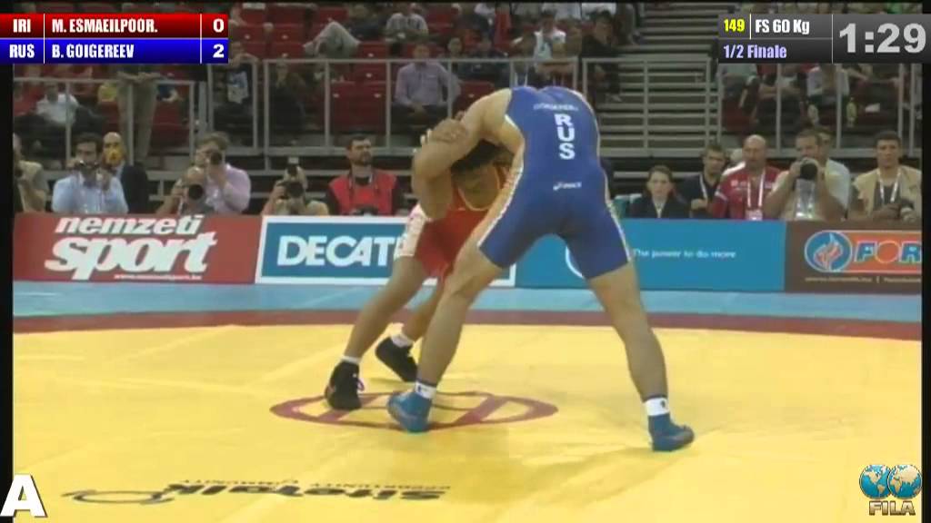 Masoud Esmailpour (IRI) vs B.Goygereev (RUS) 60kg 1/2 Final - 2013 World Wrestling Championships